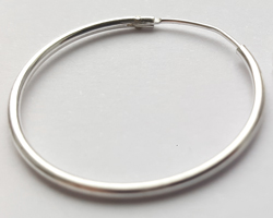  pairs of sterling silver, stamped 925, 30mm x 1.25mm endless round hoops 