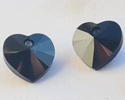  swarovski 6228 10mm jet heart pendant 