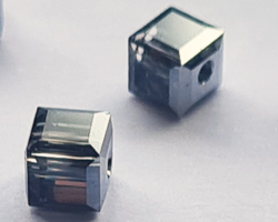  swarovski glass 5601 light chrome 4mm cube bead 