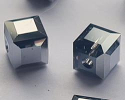  swarovski glass 5601 light chrome 8mm cube bead 