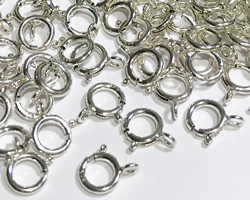  <9.6g/100> sterling silver, stamped 925, 6mm light weight round trigger clasp, attaching ring is CLOSED 