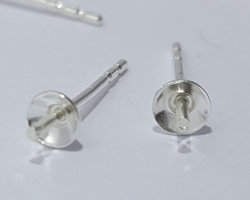 pair sterling silver, stamped 925 on post, cup and peg ear posts - cup is 3mm diameter, peg in cup is 0.7mm diameter - butterflies NOT Included