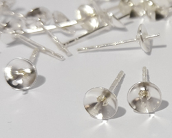 pair sterling silver, stamped 925 on post, cup and peg ear posts - cup is 4mm diameter, peg in cup is 0.7mm diameter - butterflies NOT included