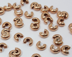  rose vermeil, heavy weight, very sturdy indeed, 4.25mm crimp cover, 2 micron plated for outstanding durability [vermeil is gold plated sterling silver] 