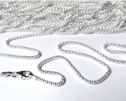  ready made sterling silver necklace - 22 inch length - popcorn chain, 1.8mm diameter - an incredibly flexible and somehow soft feel chain - perfect for a multitude of uses even just on its own 