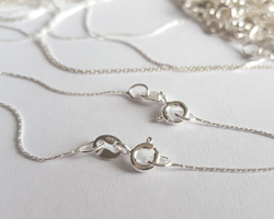  ready made sterling silver necklace - 18 inch length - cardano chain is ultra fine 0.5mm diameter - very slim but also strong 