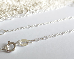  ready made sterling silver necklace - 16 inch length - 3+1 figaro chain - larger chain links are 2.5mm - large links easily accept a 1mm ring/wire 