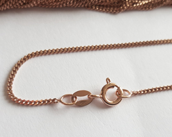  --CLEARANCE--  ready made ROSE vermeil necklace - 18 inch length - 1.5mm x 0.75mm curb trace chain - ultra flexible,  beautifully slinky, the classic chain bit with a bit of extra weight [vermeil is gold plated sterling silver] 