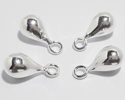  sterling silver 10.5mm x 5mm teardrop charm, ring has 1.4mm hole 