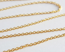  sold per cm : vermeil forzantina link chain - 29 links per inch, 3.05g per meter, end links accept a 0.5mm ring/wire 