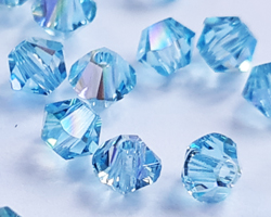  swarovski 5328 3mm aquamarine ab bicone bead 