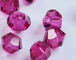  swarovski 5328 3mm fuchsia bicone bead 