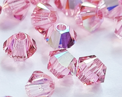  swarovski 5328 3mm light rose ab bicone bead 