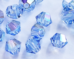  swarovski 5328 3mm light sapphire ab bicone bead 