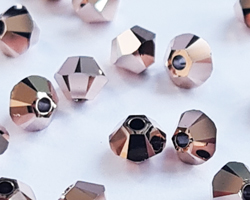  swarovski 5328 3mm crystal rose gold 2x bicone bead 