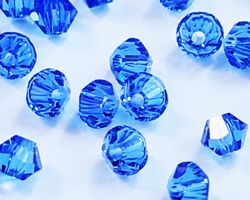  swarovski 5328 3mm sapphire bicone bead 