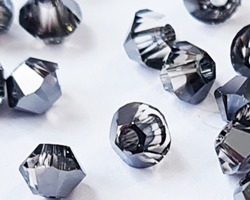  swarovski 5328 3mm crystal silver night bicone bead 