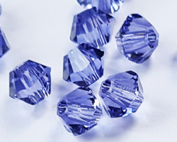 swarovski 5328 3mm tanzanite bicone bead 