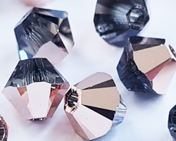  swarovski 5328 4mm crystal rose gold bicone bead 