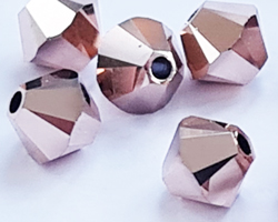  swarovski 5328 4mm crystal rose gold 2x bicone bead 