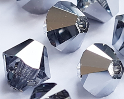  swarovski 5328 crystal light chrome 6mm bicone bead 