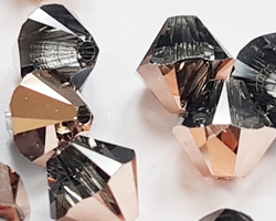  swarovski 5328 crystal rose gold 6mm bicone bead 