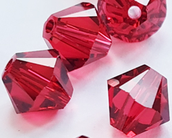  swarovski 5328 scarlet 6mm bicone bead 