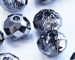  swarovski 5040 4mm silver night multi faceted rondelle bead 