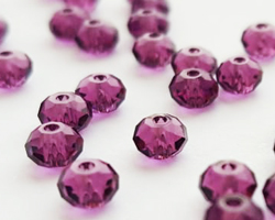  swarovski 5040 4mm amethyst multi faceted rondelle bead 