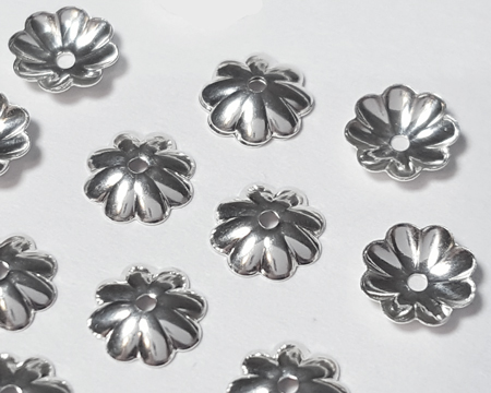  sterling silver 6mm small daisy beadcap, hole is 1mm 