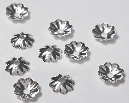  sterling silver 4mm small daisy beadcap, hole is 0.9mm 