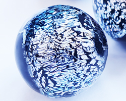 venetian murano black glass with silver foil 12mm dichroic round bead  *** QUANTITY IN STOCK = 12 *** 