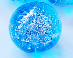  venetian murano aquamarine glass with silver foil 14mm dichroic round bead *** QUANTITY IN STOCK = 10  *** 