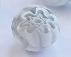  venetian murano grey glass millefiori lace 8mm round bead *** QUANTITY IN STOCK =20*** 