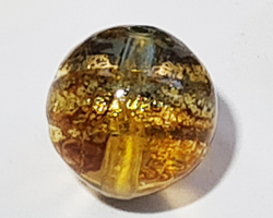  venetian murano aquamarine glass with 24k banded gold foil 10mm round bead *** QUANTITY IN STOCK =34 *** 