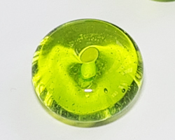  venetian murano peridot glass 13mm rondelle bead *** QUANTITY IN STOCK =20 *** 