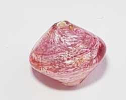  venetian murano rubino glass 10mm with silver foil bicone bead *** QUANTITY IN STOCK =2 *** 