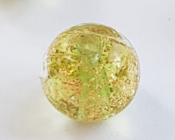  venetian murano peridot glass with 24k gold foil 6mm ca'd'oro round bead *** QUANTITY IN STOCK = 51 *** 