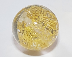  venetian murano clear glass with 24k gold foil 10mm ca'd'oro round bead *** QUANTITY IN STOCK = 36  *** 