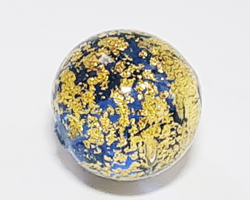  venetian murano aquamarine glass with 24k gold foil 10mm ca'd'oro round bead *** QUANTITY IN STOCK = 24 *** 