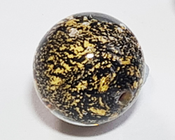  venetian murano black glass with 24k gold foil 10mm ca'd'oro round bead *** QUANTITY IN STOCK = 15  *** 
