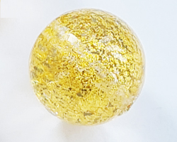  venetian murano clear glass with 24k gold foil 12mm ca'd'oro round bead *** QUANTITY IN STOCK = 12 *** 
