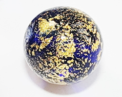  venetian murano cobalt glass with 24k gold foil 12mm ca'd'oro round bead *** QUANTITY IN STOCK = 10 *** 