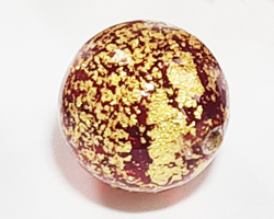  venetian murano ruby red glass with 24k gold foil 12mm ca'd'oro round bead *** QUANTITY IN STOCK = 19 *** 