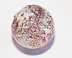  venetian murano rubino pink glass with white gold foil 14mm Ca'd'oro round bead *** QUANTITY IN STOCK = 16 *** 