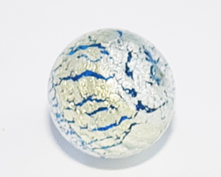  venetian murano aquamarine glass with gold and white gold foil 16mm ca'd'oro round bead *** QUANTITY IN STOCK = 12 *** 