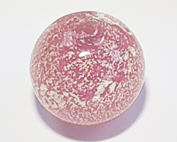  venetian murano opaque rubino glass with white gold foil 16mm ca'd'oro round bead *** QUANTITY IN STOCK = 12 *** 