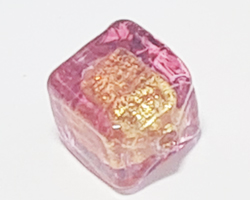  venetian murano  rubino glass over 24k gold foil 6mm cube bead *** QUANTITY IN STOCK =40 *** 