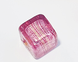  venetian murano rubino glass over silver foil 10mm cube bead *** QUANTITY IN STOCK =17 *** 