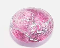 venetian murano rubino glass with silver 14mm dichroic disc bead *** QUANTITY IN STOCK = 29 *** 